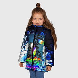 Куртка зимняя для девочки DAFT PUNK : MUSIC ALIVE, цвет: 3D-черный — фото 2