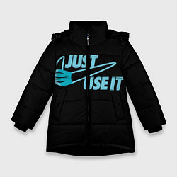 Куртка зимняя для девочки Just Use It, цвет: 3D-черный