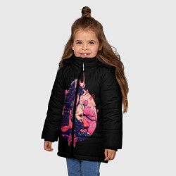 Куртка зимняя для девочки Вишневый Самурай, цвет: 3D-светло-серый — фото 2