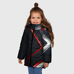 Куртка зимняя для девочки Luxury Black 3D СОТЫ, цвет: 3D-черный — фото 2
