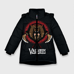 Куртка зимняя для девочки Valheim Viking Bear, цвет: 3D-черный