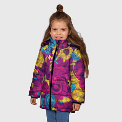 Куртка зимняя для девочки PINK FLOW, цвет: 3D-черный — фото 2