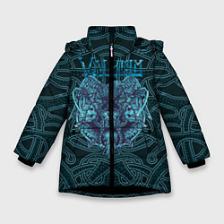 Куртка зимняя для девочки Valheim знак викинга, цвет: 3D-черный