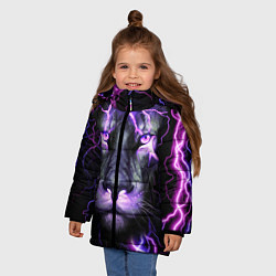Куртка зимняя для девочки НЕОНОВЫЙ ЛЕВ NEON LION, цвет: 3D-черный — фото 2