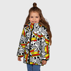 Куртка зимняя для девочки ONE PIECE ВАН ПИС УЗОР, цвет: 3D-черный — фото 2