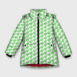 Куртка зимняя для девочки Мозговые слизни, цвет: 3D-красный