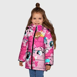 Куртка зимняя для девочки Pinkie Pie pattern, цвет: 3D-светло-серый — фото 2