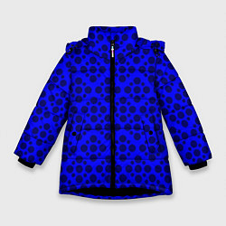 Куртка зимняя для девочки Ряды круглых узоров, цвет: 3D-черный
