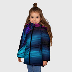Куртка зимняя для девочки НЕОНОВЫЙ ПОЛОСЫ, цвет: 3D-красный — фото 2