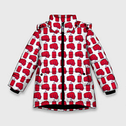 Куртка зимняя для девочки Бокс, цвет: 3D-черный