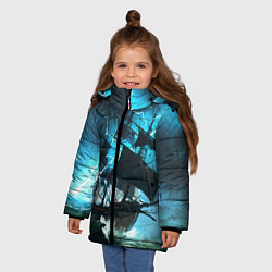 Куртка зимняя для девочки Летучий голландец, цвет: 3D-черный — фото 2