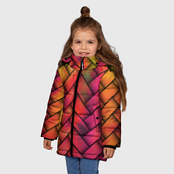 Куртка зимняя для девочки Colorful weave, цвет: 3D-черный — фото 2