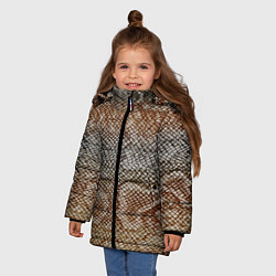 Куртка зимняя для девочки Snake skin, цвет: 3D-черный — фото 2