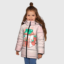 Куртка зимняя для девочки Персиковое молоко в коробке, цвет: 3D-красный — фото 2