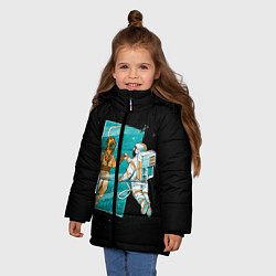 Куртка зимняя для девочки Параллельный Мир, цвет: 3D-черный — фото 2