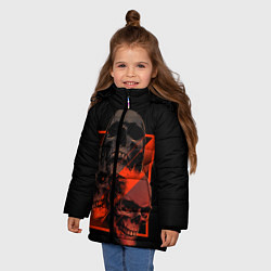 Куртка зимняя для девочки Skulls Черепа, цвет: 3D-черный — фото 2
