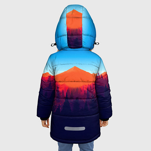 Зимняя куртка для девочки Одинокая вышка / 3D-Светло-серый – фото 4