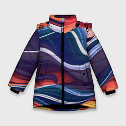 Зимняя куртка для девочки Colored lines
