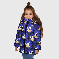 Куртка зимняя для девочки Sonic pattern, цвет: 3D-черный — фото 2