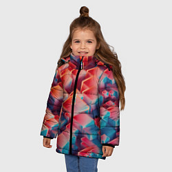 Куртка зимняя для девочки Неоновая пара, цвет: 3D-черный — фото 2