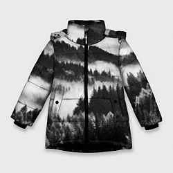 Куртка зимняя для девочки ТУМАННЫЙ ЛЕС МРАЧНЫЙ ЛЕС, цвет: 3D-черный