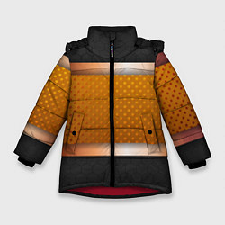 Куртка зимняя для девочки 3d gold black, цвет: 3D-красный