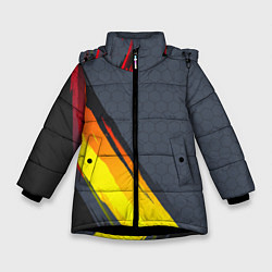 Куртка зимняя для девочки Gray Yellow Style, цвет: 3D-черный