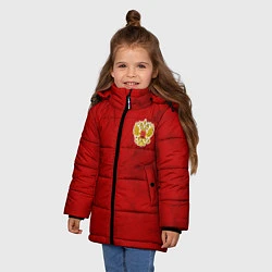Куртка зимняя для девочки СБОРНАЯ РОССИИ 2021 ФОРМА, цвет: 3D-черный — фото 2