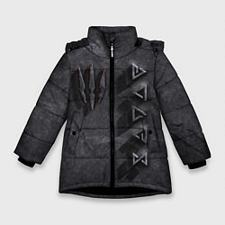 Куртка зимняя для девочки THE WITCHER КАМЕНЬ, цвет: 3D-черный