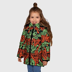 Куртка зимняя для девочки Щупальца пришельца, цвет: 3D-черный — фото 2