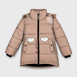 Куртка зимняя для девочки Сайтама One-Punch Man, цвет: 3D-черный
