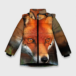 Куртка зимняя для девочки Лисица охотница, цвет: 3D-черный