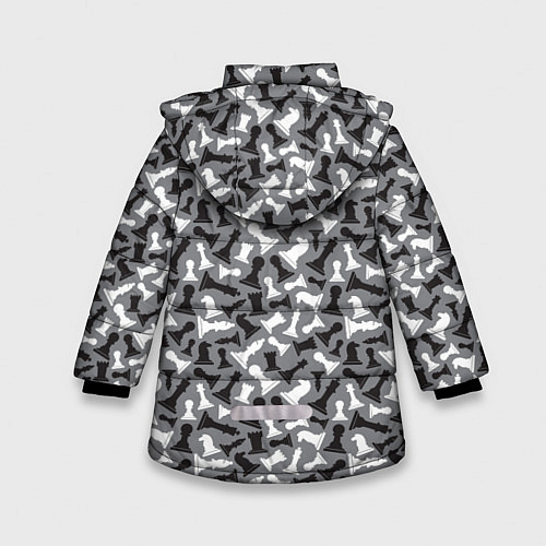 Зимняя куртка для девочки Шахматист / 3D-Светло-серый – фото 2