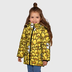 Куртка зимняя для девочки Утки, цвет: 3D-черный — фото 2