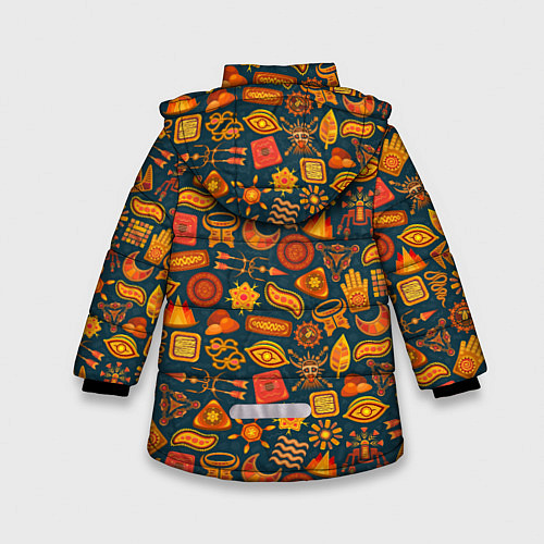 Зимняя куртка для девочки Узор из бактерий и не только / 3D-Красный – фото 2
