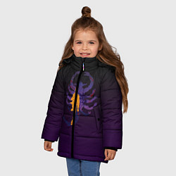 Куртка зимняя для девочки Drive - Retrowave, цвет: 3D-черный — фото 2