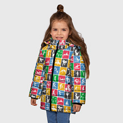 Куртка зимняя для девочки СПОРТ, цвет: 3D-черный — фото 2