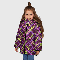 Куртка зимняя для девочки Абстракция-2, цвет: 3D-черный — фото 2