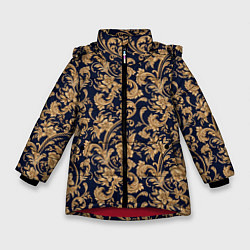 Куртка зимняя для девочки Versace классические узоры, цвет: 3D-красный