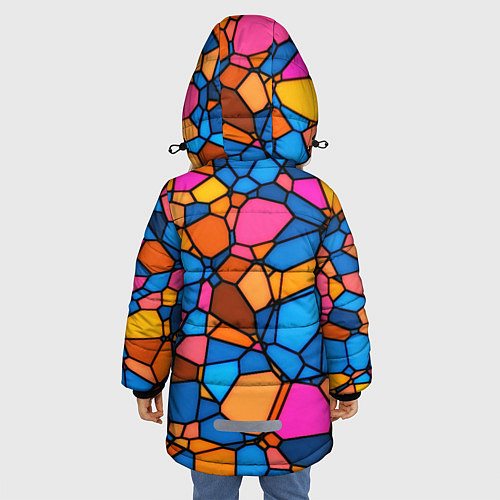 Зимняя куртка для девочки Mosaic / 3D-Светло-серый – фото 4