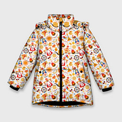 Куртка зимняя для девочки Масленица, цвет: 3D-черный