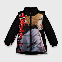 Куртка зимняя для девочки Токийские мстители, цвет: 3D-черный