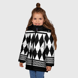 Куртка зимняя для девочки Абстракционизм, цвет: 3D-светло-серый — фото 2