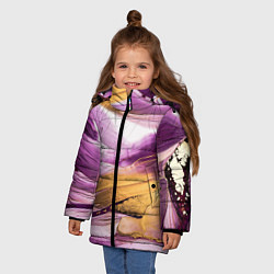 Куртка зимняя для девочки Наслоение красок, цвет: 3D-черный — фото 2
