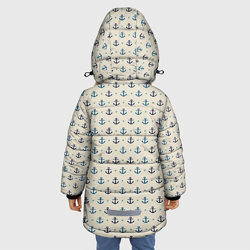 Зимняя куртка для девочки ВМФ Якоря / 3D-Светло-серый – фото 4