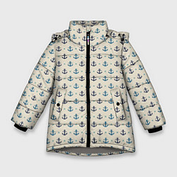 Зимняя куртка для девочки ВМФ Якоря
