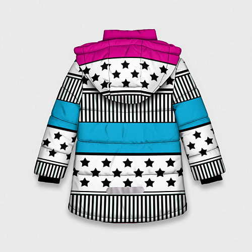 Зимняя куртка для девочки Молодежный современный узор / 3D-Красный – фото 2