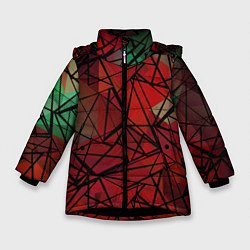 Куртка зимняя для девочки Абстрактный геометрический, цвет: 3D-черный