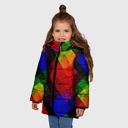 Куртка зимняя для девочки Яркий геометрический узор, цвет: 3D-светло-серый — фото 2