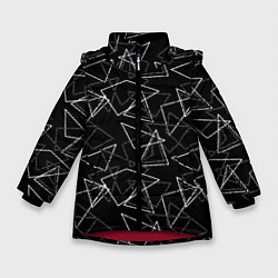 Куртка зимняя для девочки Черно-белый геометрический, цвет: 3D-красный
